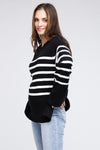 BiBi Ribbed Hem Stripe Sweater Sweater BiBi   