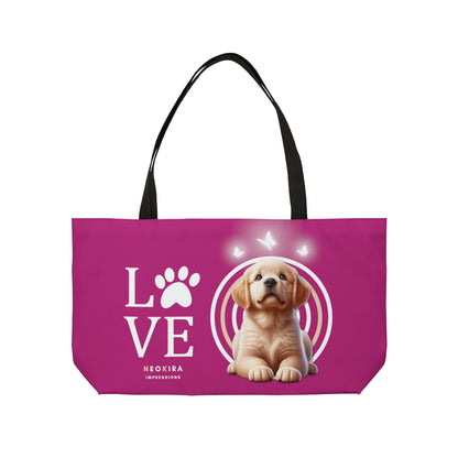 DOG LOVE DARK PINK Tote Bag - NeoKira Unlimited