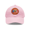 VEJIGANTE Dad Hat with Leather Patch (Round) Caps Printify Light Pink / Light Brown patch Circle One size