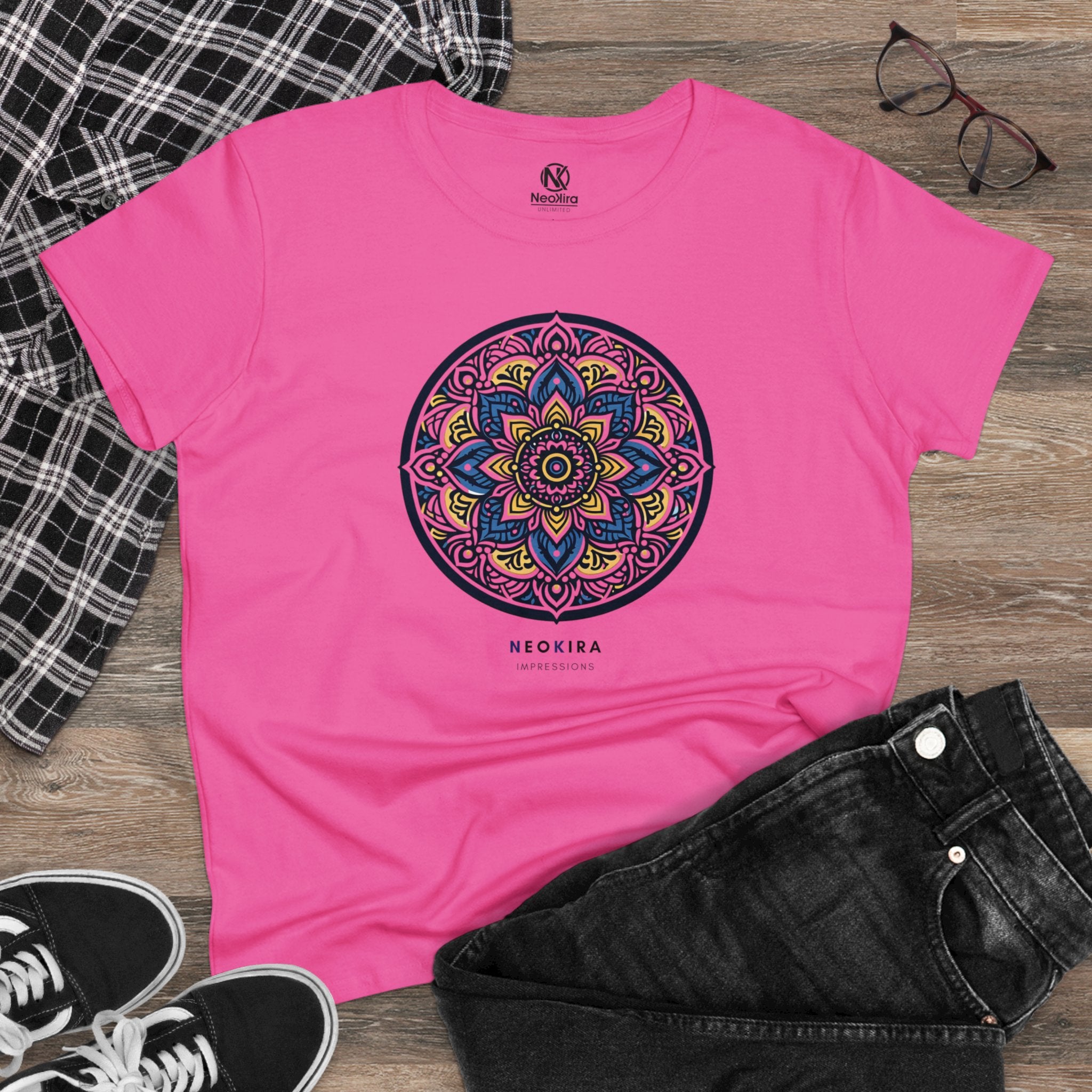 MANDALA Women's Midweight Cotton Tee - NeoKira Unlimited