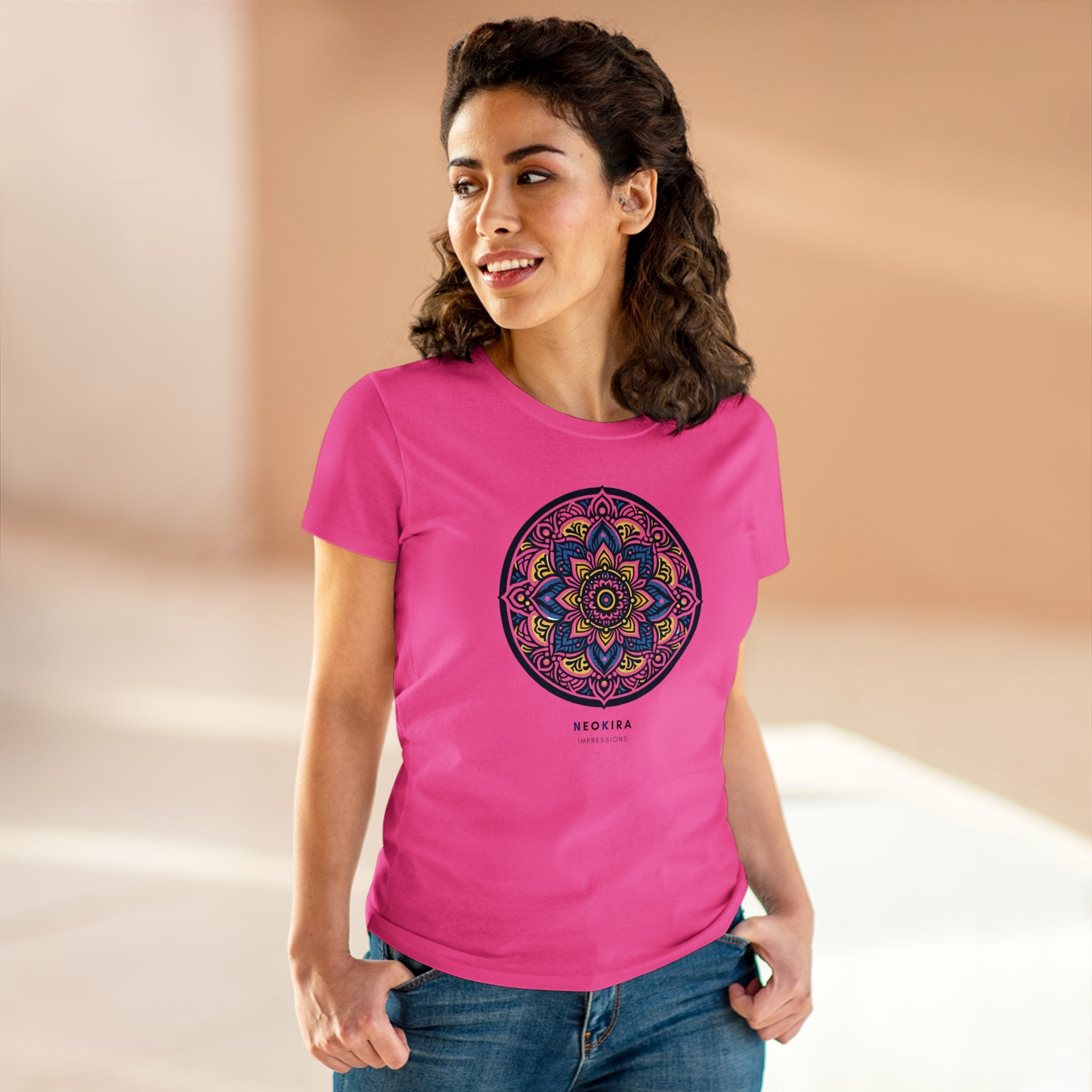 MANDALA Women's Midweight Cotton Tee T-Shirt Printify   