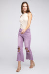 BiBi Distressed Vintage Washed Wide Leg Pants Jeans BiBi   