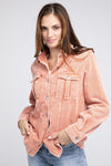 BiBi Corduroy Buttoned Down Jacket Jacket BiBi RUST S 