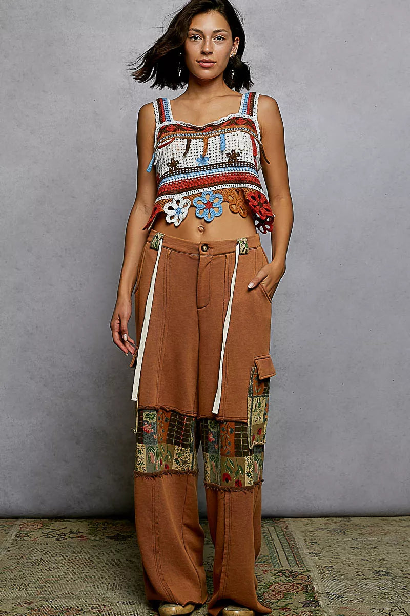 POL Cutout Flower Crochet Cropped Cami Boho Chic - NeoKira Unlimited