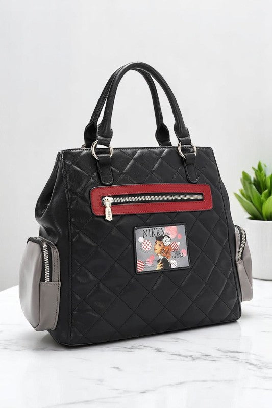 Nicole Lee USA Eco-Leather Handbag with Side Pockets - NeoKira Unlimited