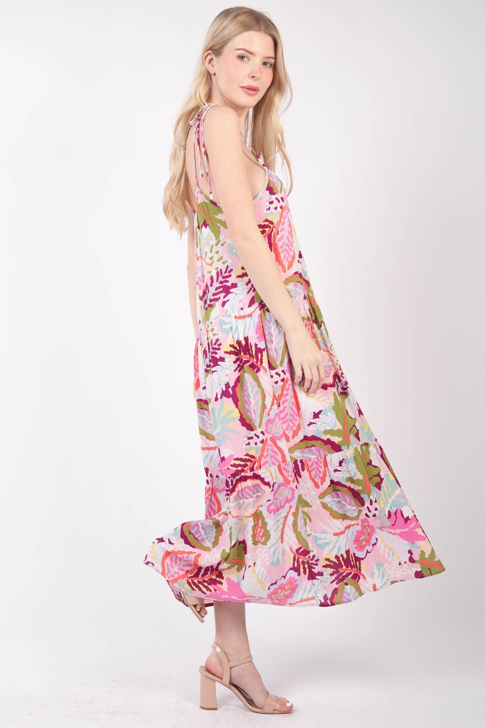 VERY J Tropical Printed Cami Midi Dress Midi Dress Trendsi   