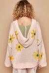 POL Floral Pattern Hooded High-Low Sweater Hooded Sweater Trendsi   