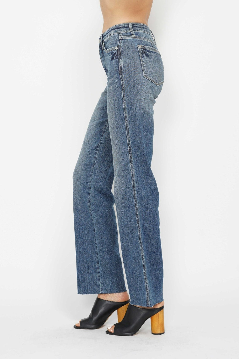 Judy Blue Full Size Tummy Control Straight Jeans Jeans Trendsi   