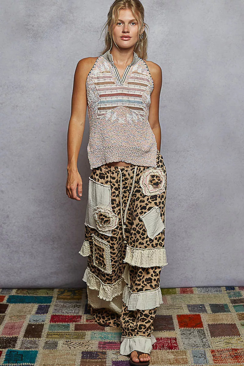 POL Striped Collar Sweater Vest With Star Patch – Preppy Knit Top - NeoKira Unlimited