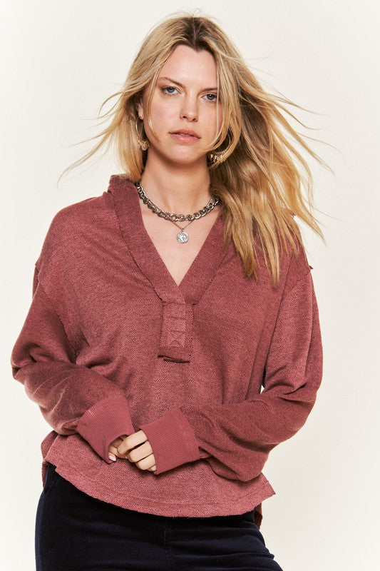 Jade By Jane Deep V-Neck Knit Collared Top | Relaxed Casual Luxe Look - NeoKira Unlimited