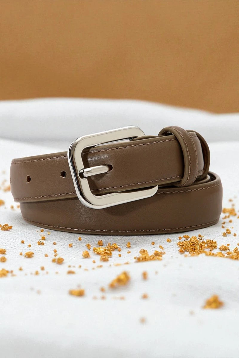 Sleek Classic Silver Buckle Belt - Timeless Function - NeoKira Unlimited