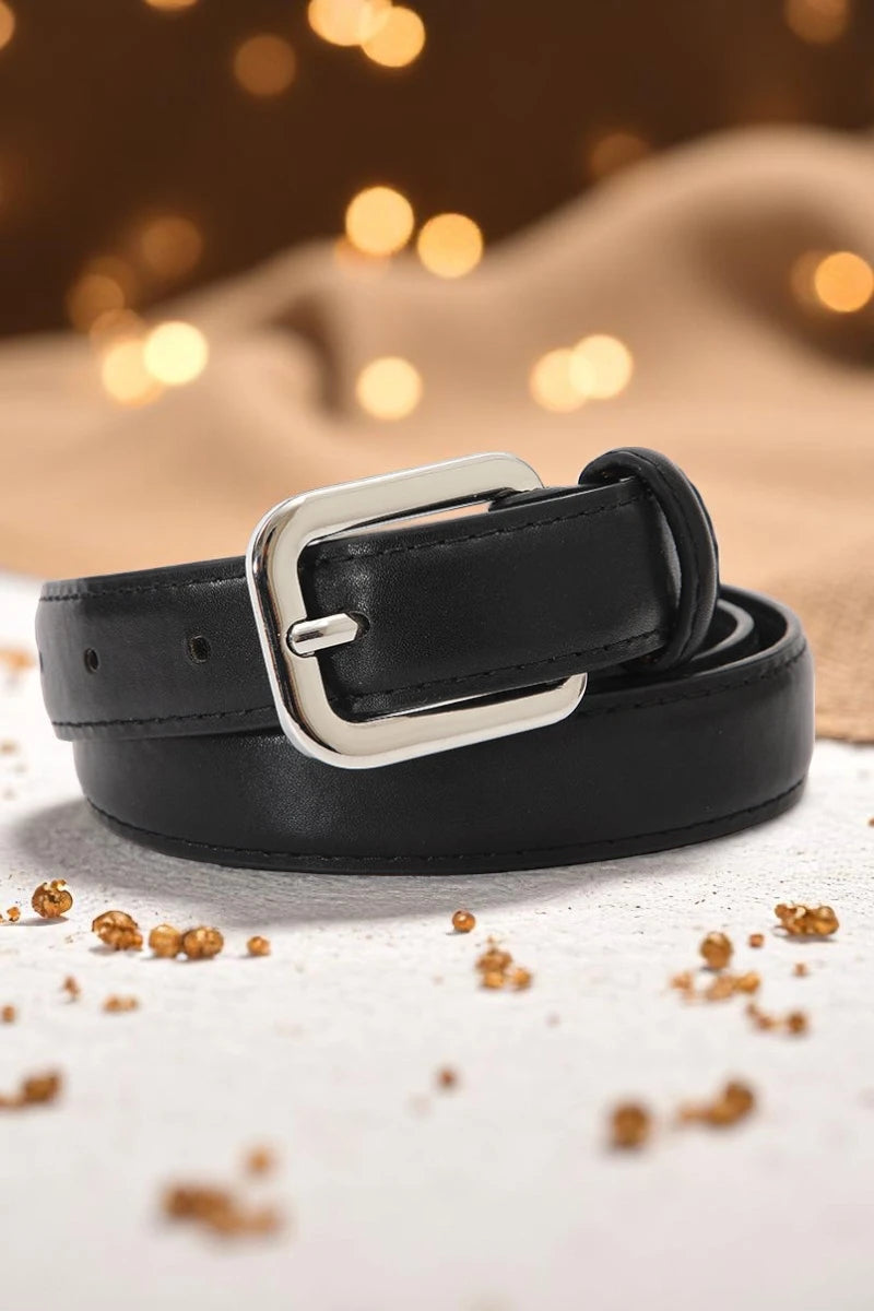 Sleek Classic Silver Buckle Belt - Timeless Function - NeoKira Unlimited