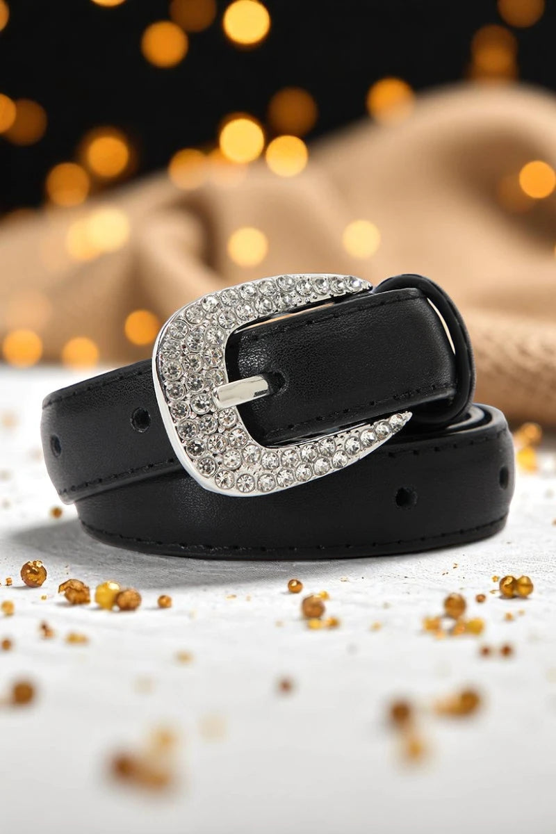 Rhinestone Skinny Western Glam Belt - NeoKira Unlimited