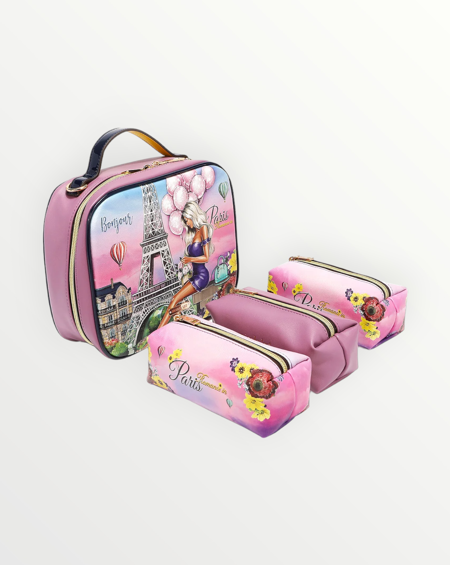 Nicole Lee USA Printed Handbag with Three Pouches - NeoKira Unlimited