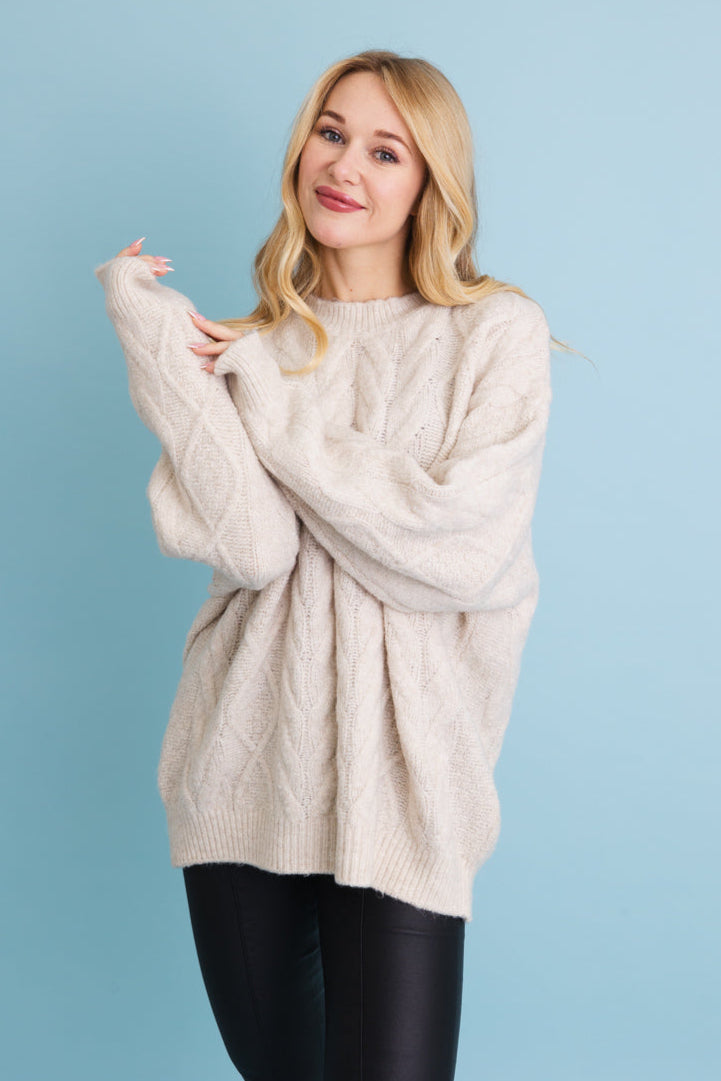 Classic Soft Cable Knit Pullover Sweater - NeoKira Unlimited