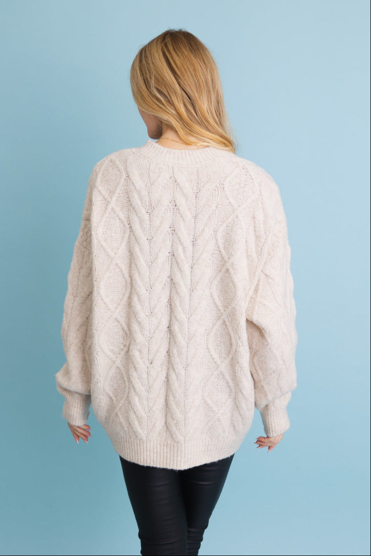 Classic Soft Cable Knit Pullover Sweater - NeoKira Unlimited