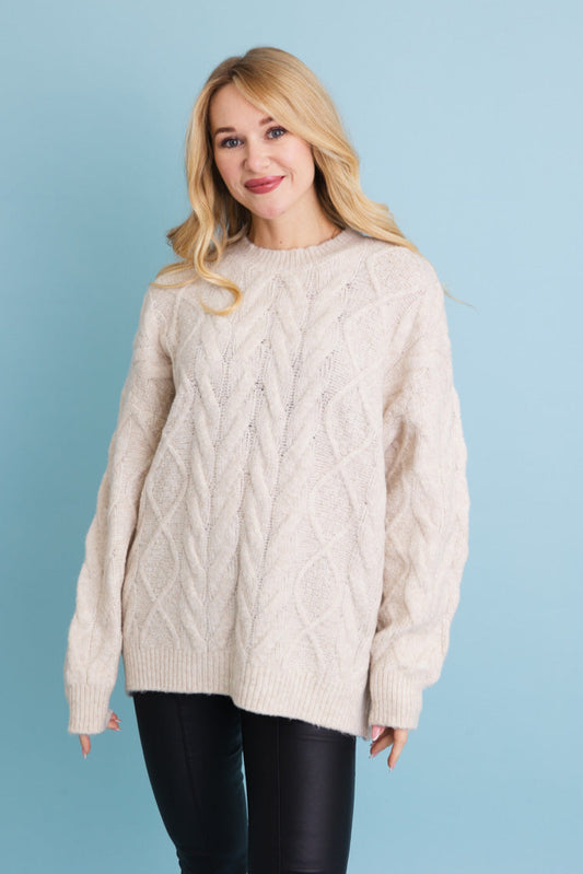 Classic Soft Cable Knit Pullover Sweater - NeoKira Unlimited