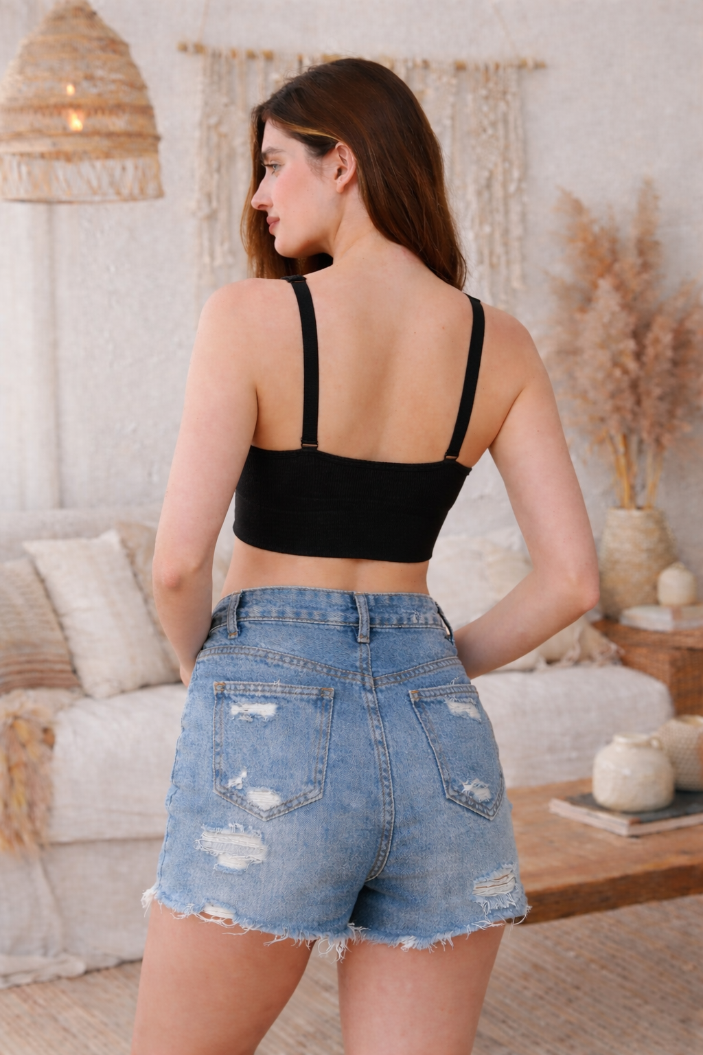 Soft Whisper: Seamless Ribbed Lace Trim Bralette - NeoKira Unlimited