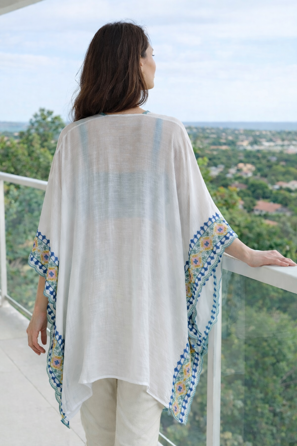 Gypsy Soul: Bohemian Embroidered Trim Kimono - NeoKira Unlimited