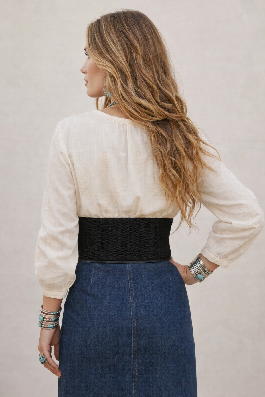 Elastic Wide Vegan Leather Corset Belt