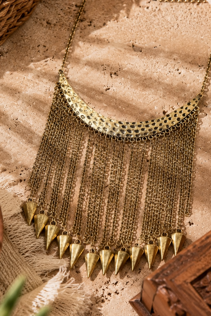 Boho Tribal Arrow Fringe Statement Necklace – Bold Chic Layering Piece - NeoKira Unlimited