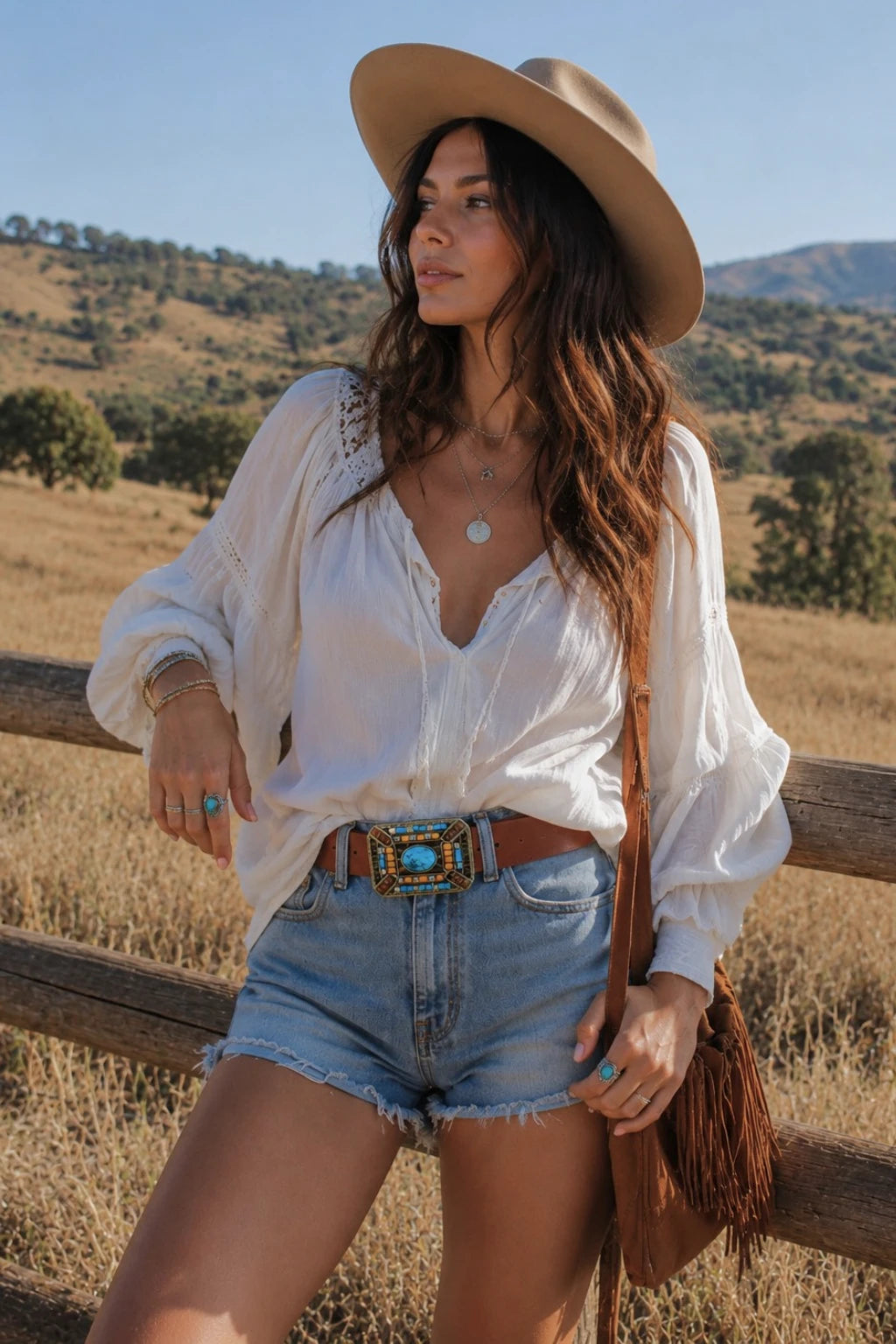 Turquoise Trail: Western Style Ethnic Embellished Leather Belt - NeoKira Unlimited