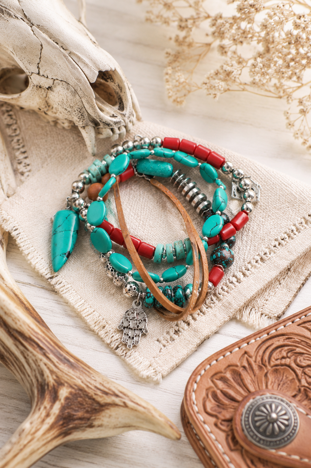 Turquoise Stackable Charm Bracelet - NeoKira Unlimited