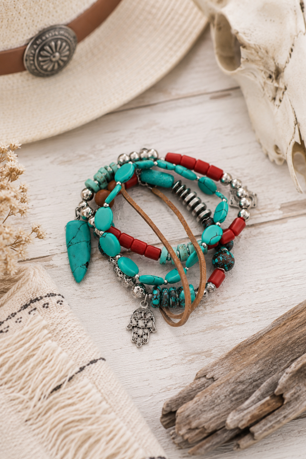 Turquoise Stackable Charm Bracelet - NeoKira Unlimited