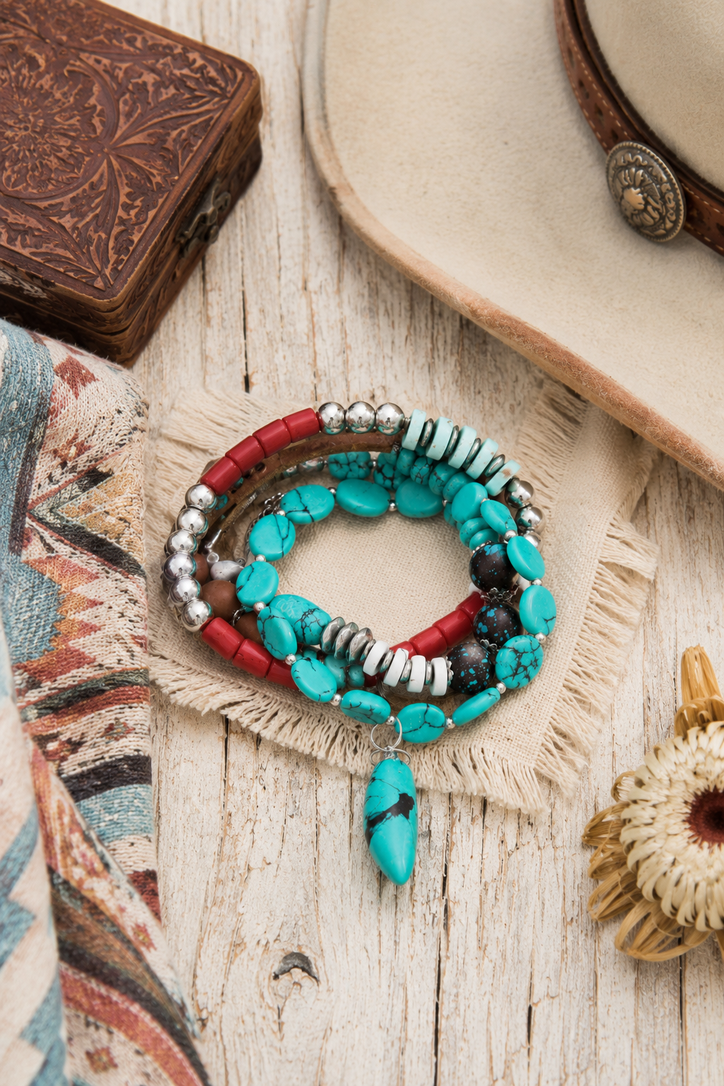 Turquoise Stackable Charm Bracelet - NeoKira Unlimited