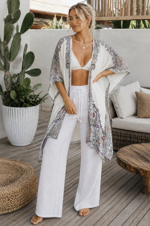 Bohemian Artisan Stitch Tapestry Kimono - NeoKira Unlimited