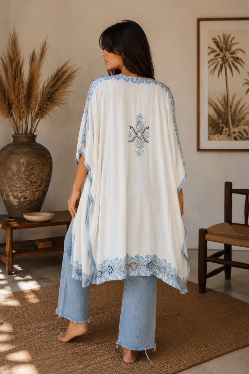 Bohemian Artisan Stitch Tapestry Kimono - NeoKira Unlimited
