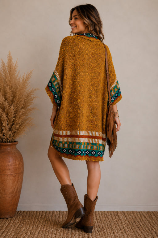 Kachina Style Tapestry Knit Ruana - NeoKira Unlimited