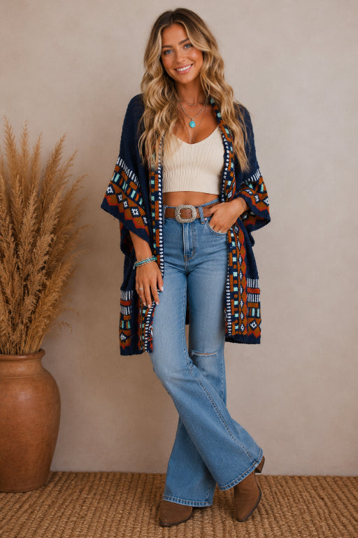 Kachina Style Tapestry Knit Ruana - NeoKira Unlimited