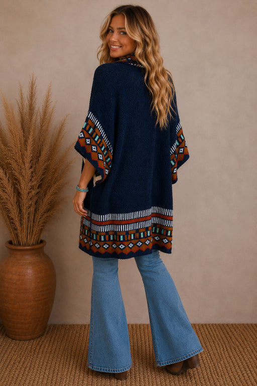 Kachina Style Tapestry Knit Ruana - NeoKira Unlimited