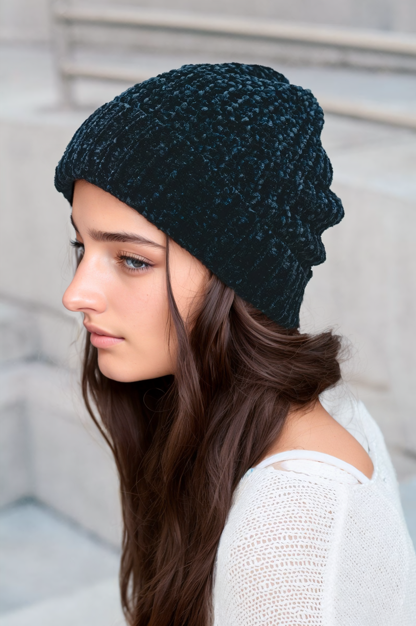 Soft Chenille Beanie Hats & Hair Leto Collection   