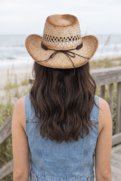 Turquoise Crown Burnt Ombre Western Cowgirl Rancher Hat - NeoKira Unlimited