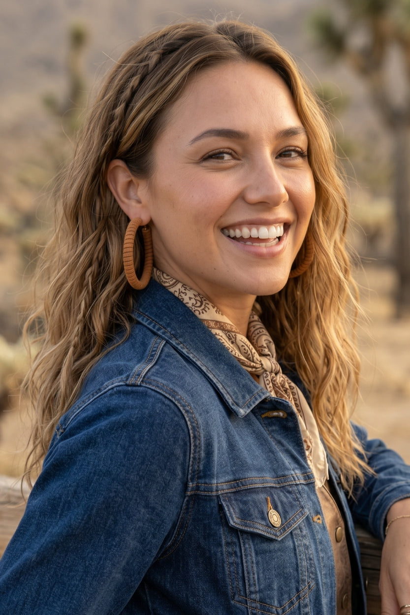 Suede Leather Wrapped Hoop Earrings - NeoKira Unlimited