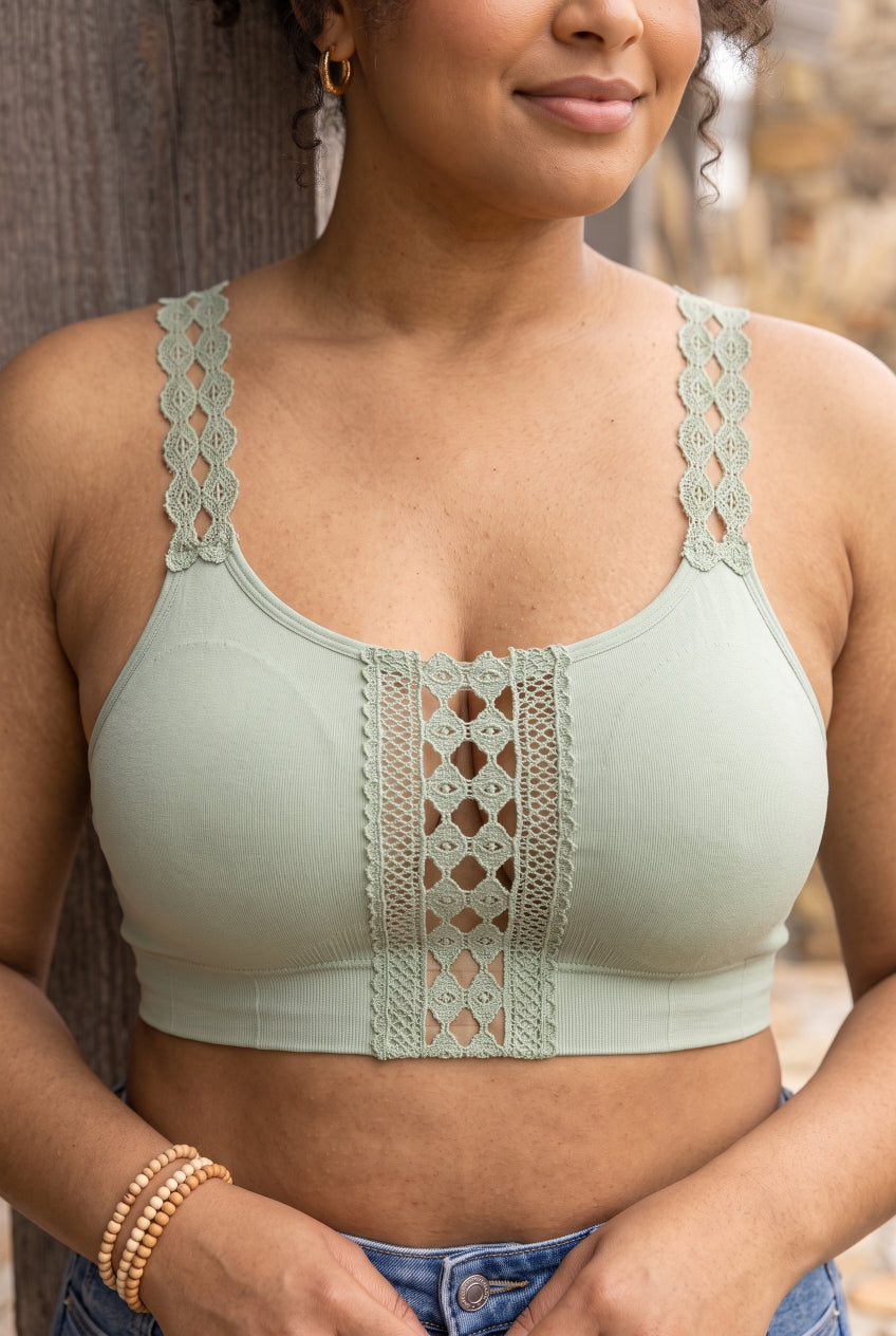 Boho Eye Lace Applique Bralette Plus - NeoKira Unlimited