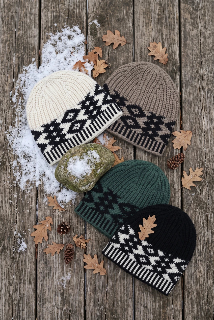 Vintage Fair Isle Knit Beanie Soft Geometric Pattern Winter - NeoKira Unlimited