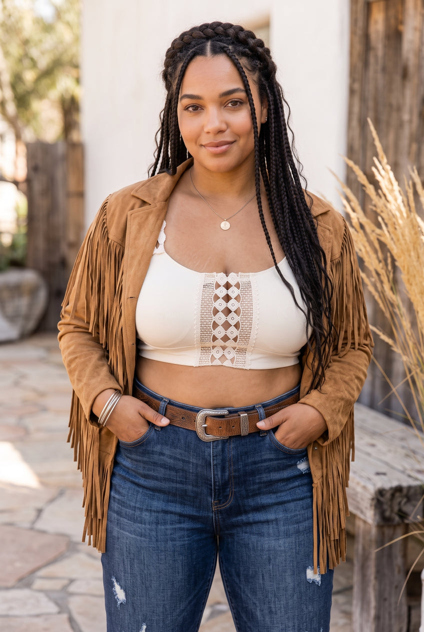 Boho Eye Lace Applique Bralette Plus - NeoKira Unlimited