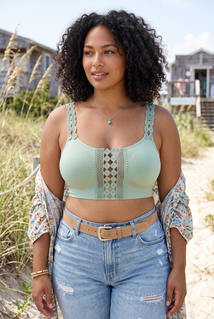 Boho Eye Lace Applique Bralette Plus - NeoKira Unlimited