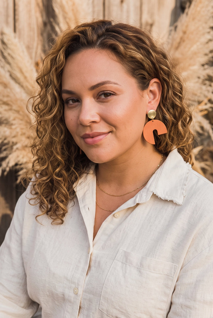 Wooden Modern Arch Shaped Earring - NeoKira Unlimited