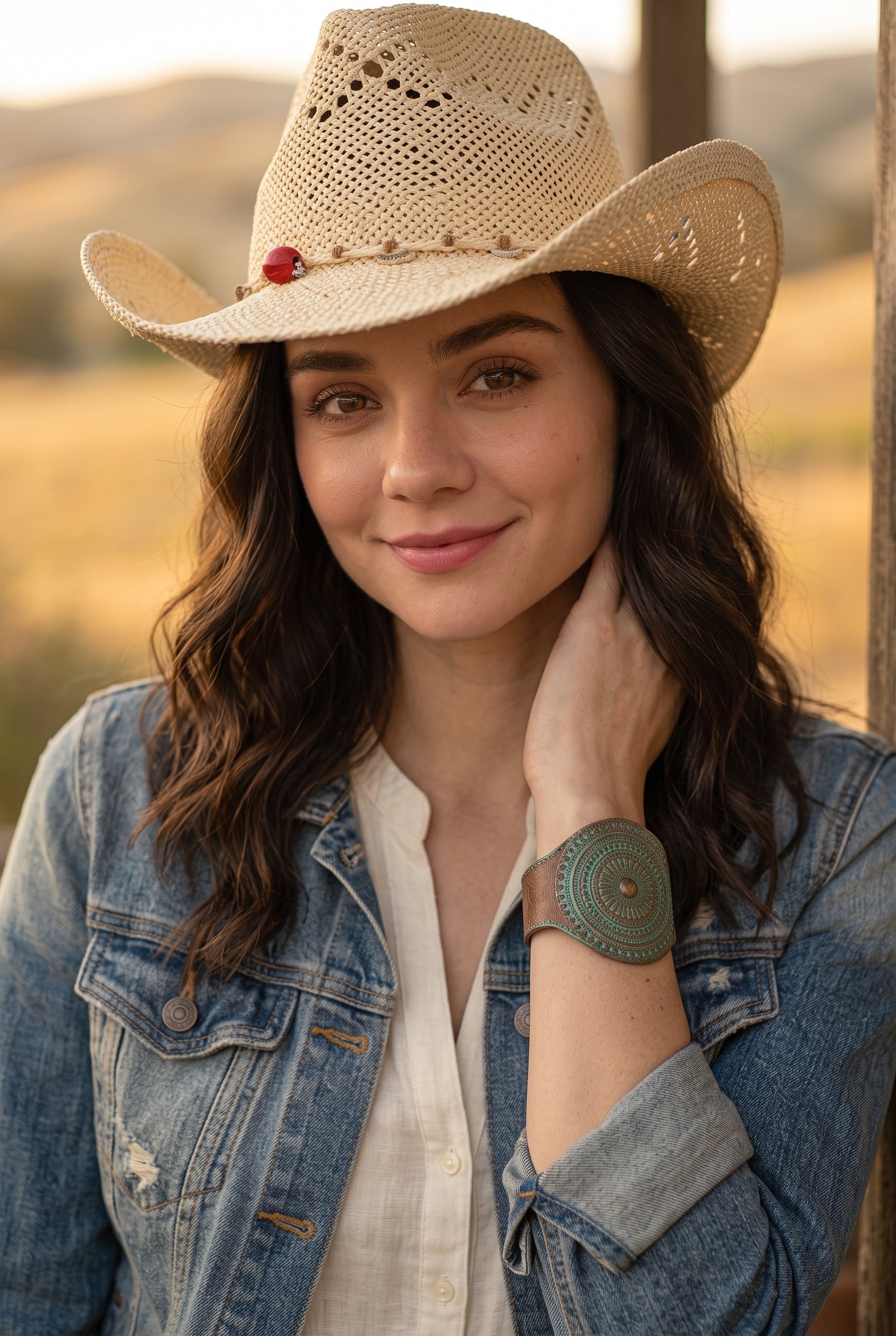 Woven Wide Brim Cowboy Hat – Textured Western Style - NeoKira Unlimited