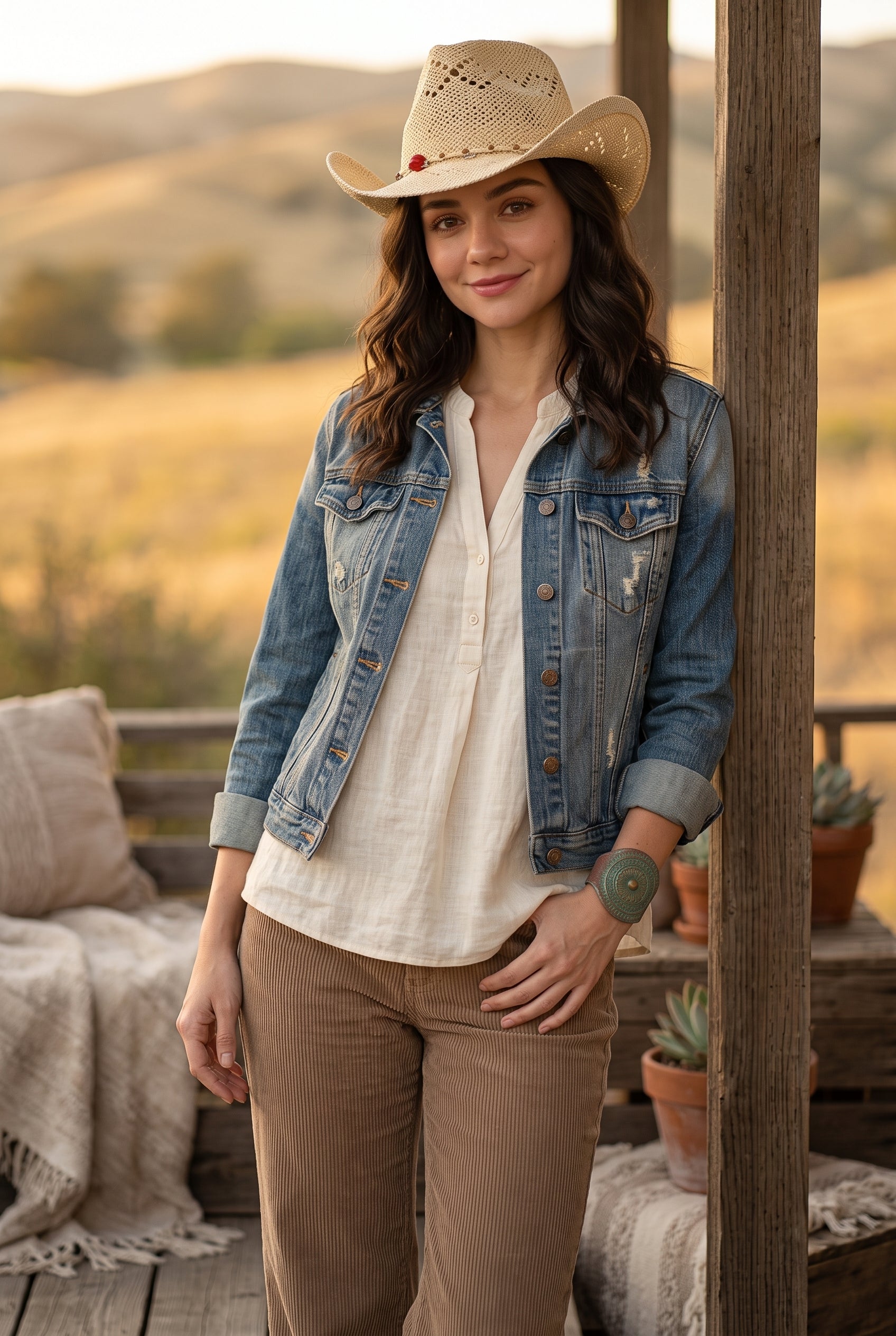 Woven Wide Brim Cowboy Hat – Textured Western Style - NeoKira Unlimited