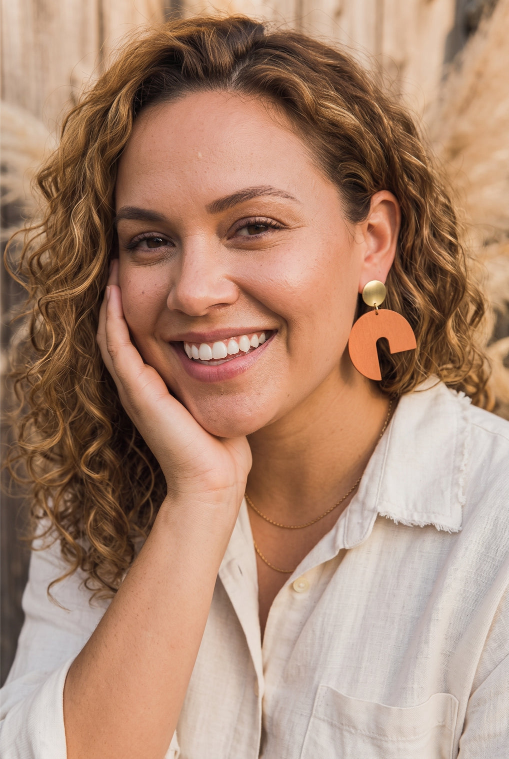 Wooden Modern Arch Shaped Earring - NeoKira Unlimited