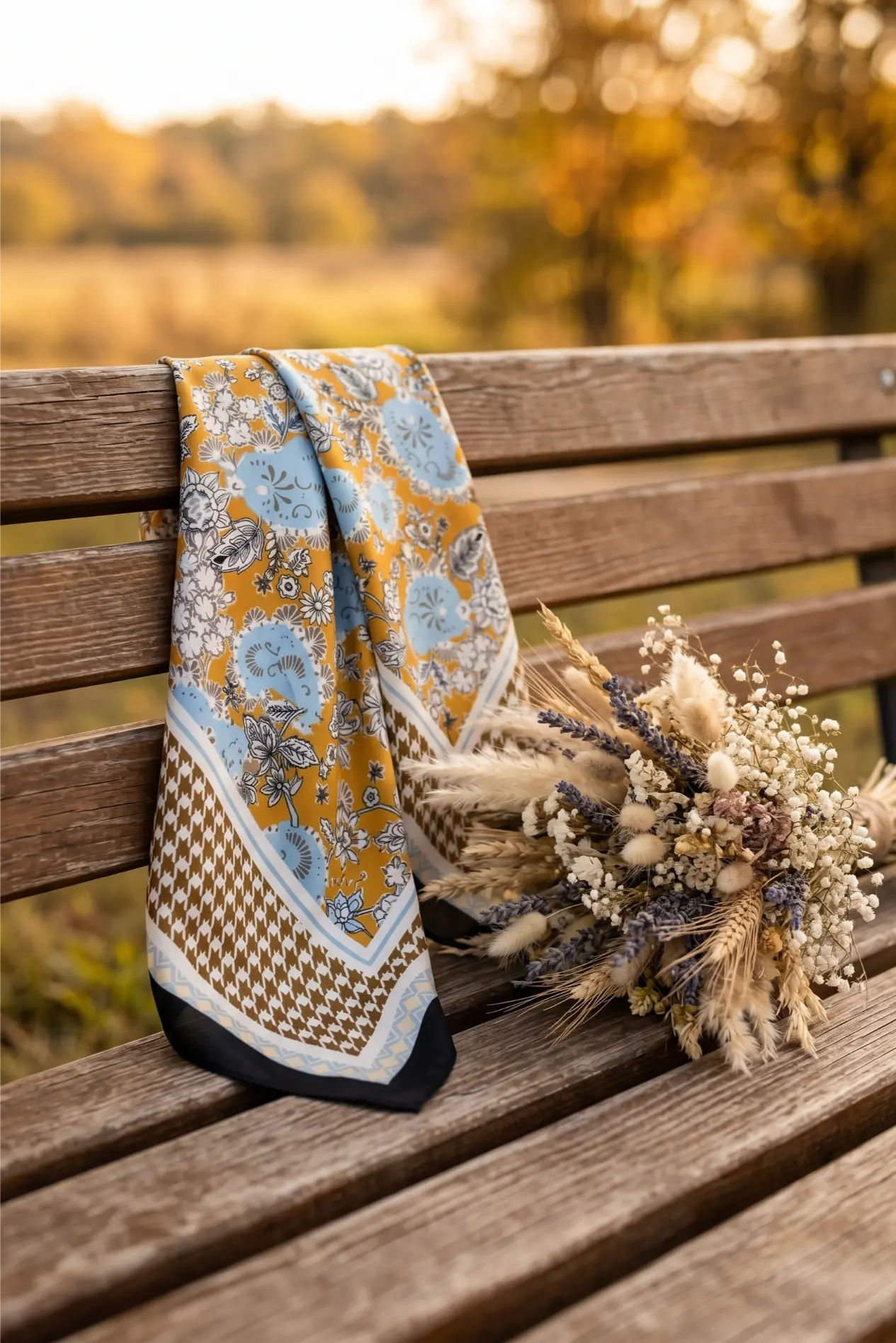 Retro Mixed Pattern Soft Satin Scarf Multi Wear Head Neck Bandana for Women - NeoKira Unlimited