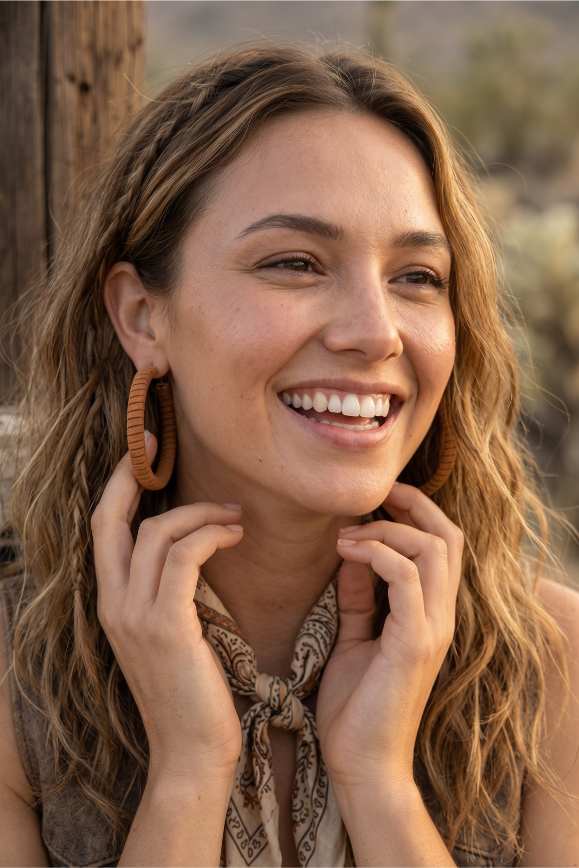 Suede Leather Wrapped Hoop Earrings - NeoKira Unlimited