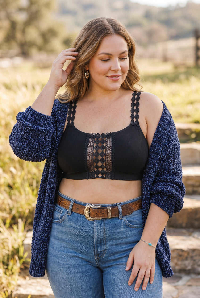 Boho Eye Lace Applique Bralette Plus - NeoKira Unlimited