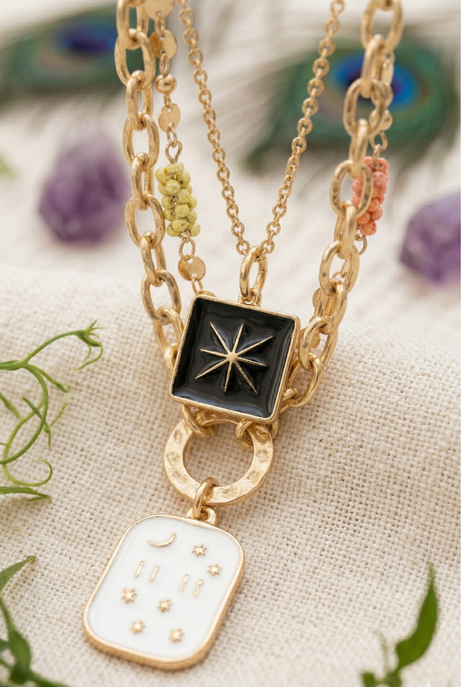 Western Rustic Charm Beaded Layered Necklace - NeoKira Unlimited
