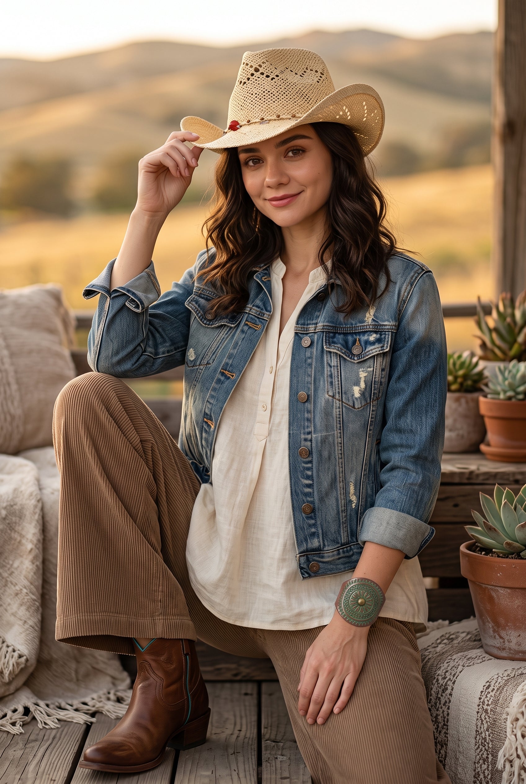 Woven Wide Brim Cowboy Hat – Textured Western Style - NeoKira Unlimited